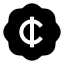 Badgecent icon with solid sharp style