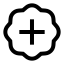 Badgeplus icon with stroke sharp style