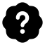 Badgequestionmark icon with solid standard style