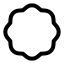 Badge icon with stroke sharp style