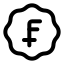 Badgeswissfranc icon with stroke rounded style