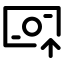 Banknotearrowup icon with stroke sharp style