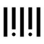 Barcode icon with solid sharp style