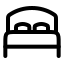 Beddouble icon with stroke rounded style