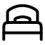 Bedsingle icon with stroke rounded style