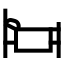 Bed icon with stroke sharp style