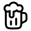 Beer icon with stroke rounded style