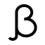 Beta icon with stroke sharp style
