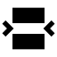 Betweenhorizontalend icon with solid sharp style