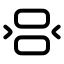 Betweenhorizontalend icon with stroke rounded style