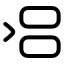 Betweenhorizontalstart icon with stroke rounded style