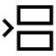Betweenhorizontalstart icon with stroke sharp style