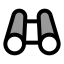 Binoculars icon with duotone standard style