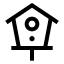 Birdhouse icon with stroke sharp style