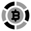 Bitcoin icon with bulk rounded style