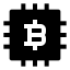Bitcoincpu icon with solid sharp style