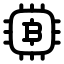 Bitcoincpu icon with stroke rounded style