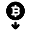 Bitcoindown icon with solid rounded style