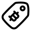 Bitcointag icon with stroke rounded style