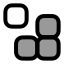 Blockgame icon with duotone rounded style