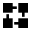 Blockchain icon with solid sharp style