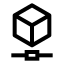 Blockchain icon with stroke sharp style