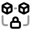 Blockchain icon with twotone rounded style