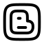 Blogger icon with stroke rounded style