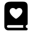 Bookheart icon with solid rounded style