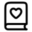Bookheart icon with stroke rounded style