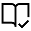 Bookopencheck icon with stroke sharp style