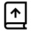Bookupload icon with stroke sharp style