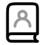 Bookuser icon with twotone rounded style
