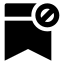 Bookmarkblock icon with solid sharp style