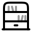 Bookshelf icon with twotone rounded style