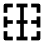 Bordervertical icon with solid sharp style
