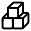 Boxes icon with stroke rounded style