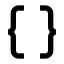 Braces icon with solid sharp style