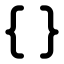 Braces icon with solid standard style