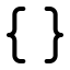 Braces icon with stroke standard style