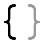 Braces icon with twotone rounded style