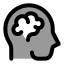 Brain icon with duotone rounded style