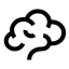 Brain icon with stroke sharp style
