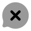 Bubblechatcancel icon with bulk rounded style