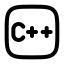 C icon with stroke rounded style