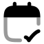 Calendarcheck icon with bulk rounded style