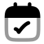 Calendarcheck icon with bulk rounded style