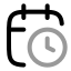 Calendarclock icon with twotone rounded style
