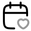 Calendarheart icon with twotone rounded style