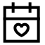 Calendarlove icon with stroke sharp style